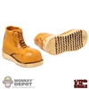 Boots: Coo Models 1/12th Mens Molded Orange Boots (Weathered)
