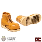 Boots: Coo Models 1/12th Mens Molded Orange Boots (Weathered)