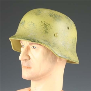 Helmet Dragon German WWII M35 Painted and Weathered Yellow Metal