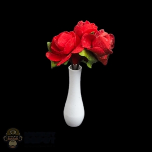 Vase: DiD White Vase w/Roses