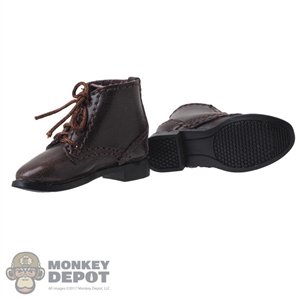 Boots: DiD Mens Brown Leather-Like Boots