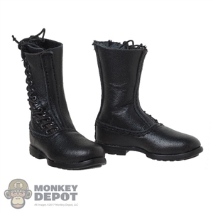 Boots: DiD Black Side Lacing Fallschirmjager Paratrooper Boots w/Feet (Leather)