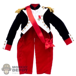 Coat: DiD Black/White Tailorcoat w/Fringed Epaulettes, Sash & Medal