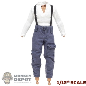 Pants: DiD 1/12 Mens Blue Trousers w/Suspenders