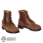 Boots: DiD Mens WWII German Low Leather-Like Boots