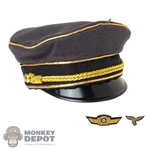 Hat: DiD Mens German Luftwaffe Officer Visor Cap (grey)