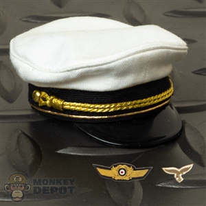 Hat: DiD Mens German Luftwaffe Officer Visor Cap (white)