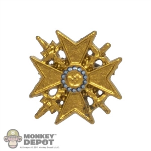 Medal: DiD Spanish Cross in Gold w/ Swords and Diamonds