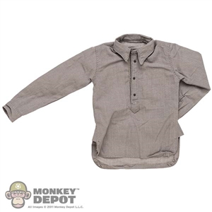 Shirt: DiD Mens Grey Pullover Long Sleeve Collared Shirt