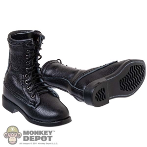 Boots: DiD Mens Black Leather Boots