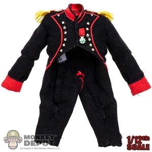 Coat: DiD 1/12th Black Tailcoat w/Fringed Epaulettes + Medal (READ NOTES)