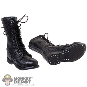 Boots: DiD Mens Black Leather Tactical Boots w/ Feet