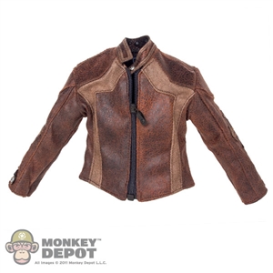 Coat: DamToys Brown Leather Jacket