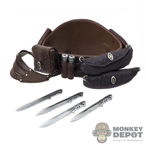 Belt: DamToys Brown Molded Belt w/Pouches & Knives