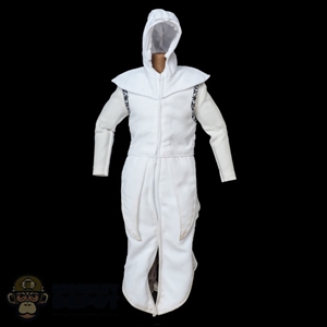 Coat: DamToys Mens White Sleeveless Robe w/Hood