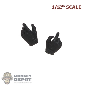 Hands: DamToys 1/12th Mens Black Molded Gloved (Weapon Grip)