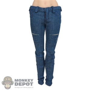 Pants: DamToys Female Dark Blue Jeans w/Cuts