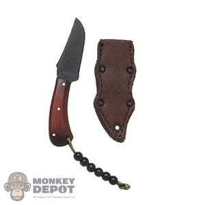 Knife: DamToys Fixed blade w/Leather-Like Sheath + Beads