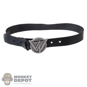 Belt: DamToys Mens Black Belt w/VN Buckle