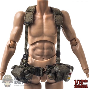 Belt: DamToys 1/12th Mens M1956 w/Harness, Pouches + Grenades