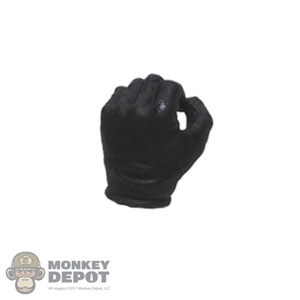 Hand: DamToys 1/12th Mens Black Molded Left Holding Grip Hand