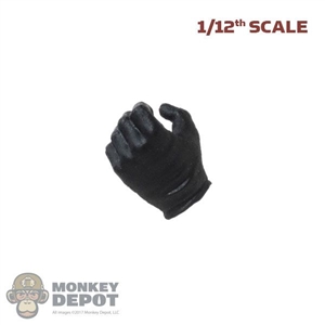 Hand: DamToys 1/12th Mens Black Molded Left Holding Grip Hand