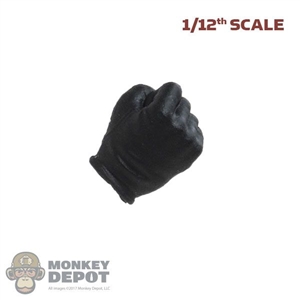 Hand: DamToys 1/12th Mens Black Molded Right Fist Hand