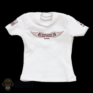 Shirt: DamToys Mens White Operation Red Wings Shirt