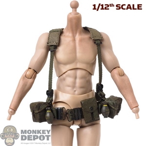 Belt: DamToys 1/12th Mens M1956 H Suspenders w/Pouches + Grenades