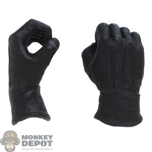 Hands: DamToys Mens Black Molded Gloved Hands (Holding Grip)