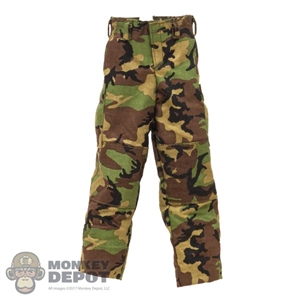 Pants: DamToys Mens Woodland Camo BDU Pants w/Rolled Cuffs