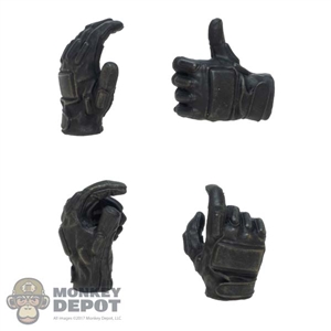 Hands: DamToys Mens Molded Black Tactical Gloved Hand Set