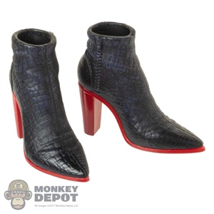 Boots: DamToys Female Black Snake Skin Boots