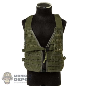 Vest: DamToys Mens OD FLC Vest w/Zipon Back Panel