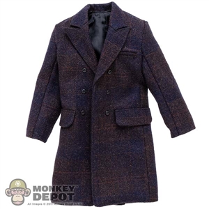 Coat: DamToys Mens Bluish/Bronzish Tweed Overcoat