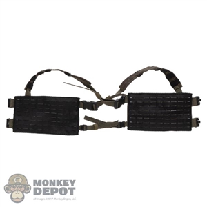 Vest: Easy Simple Mens Black  Tactical Vest (Laser Cut) MOLLE