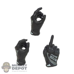Hands: Easy Simple Mens Molded Black Tactical Gloved Hand Set