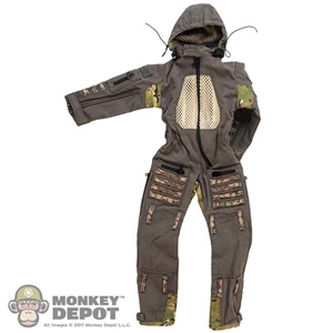 Uniform: Easy Simple Mens Grey Jumpsuit w/Hood and MOLLE (Camo)