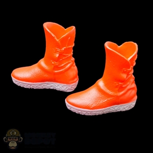 Boots: Fire Girl Orange Female Molded Boots