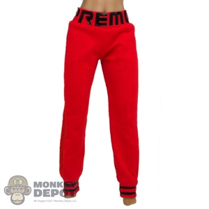 Pants: Fire Girl Female Red & Black Sweatpants