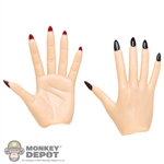 Hands: Fire Girl Female Hand Set w/ Black and Red Nails