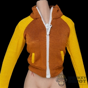 Coat: Flirty Girl Brown & Yellow Female Jacket