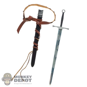Sword: Fire Phoenix Metal Templar Sword w/Scabbard + Leather-Like Belt