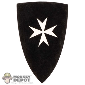 Shield: Fire Phoenix Black Shield w/White Cross (Wood)