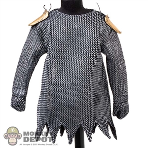 Suit: Fire Phoenix Mens Chainmail-Like Body Suit w/ Shoulder Armor and Gloved Hands