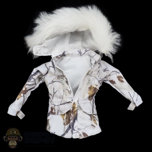 Coat: Flagset Female Snow Camo Jacket w/Removable Fur Hood