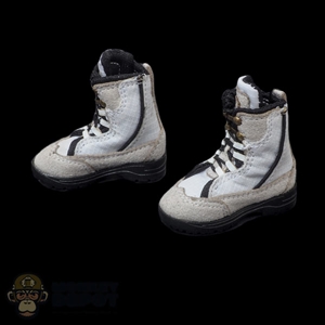 Boots: Flagset Female White & Black Tactical Boots