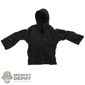 Coat: Flagset Mens Black Soft-shell Jacket w/Hood