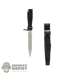 Knife: Flagset Fixed Blade w/Leather-Like Sheath