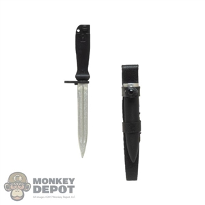 Knife: Flagset Fixed Blade w/Leather-Like Sheath